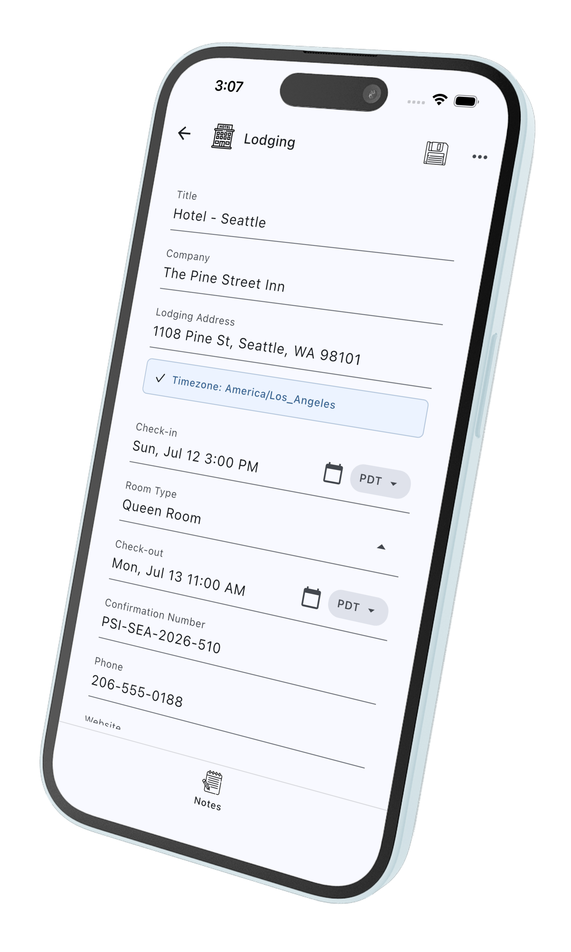 TrekCrumbs lodging crumb screen